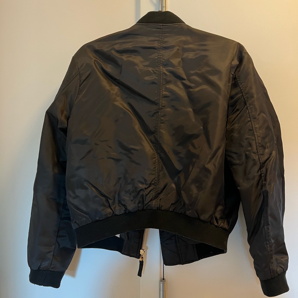 Zara Basic Bomber Jacket, Size Small, Black - image 7